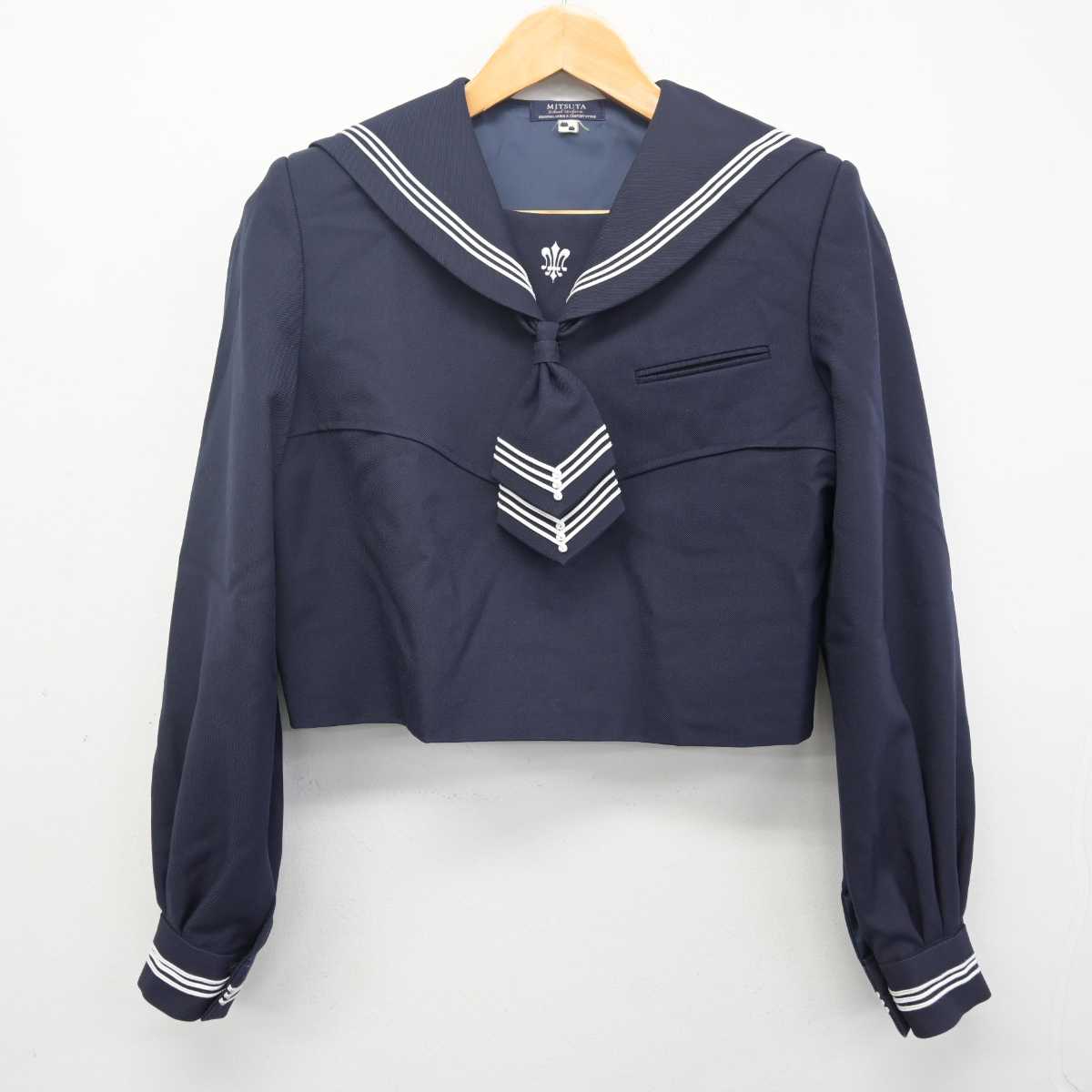 【中古】熊本県 八代白百合学園高等学校 女子制服 3点 (セーラー服・ジャンパースカート) sf079709