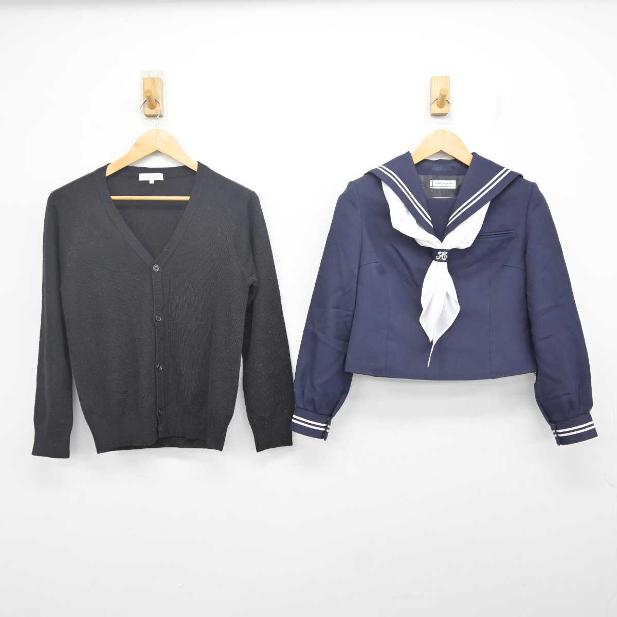 【中古】埼玉県 土合中学校 女子制服 5点 (セーラー服・ニット・スカート) sf079729