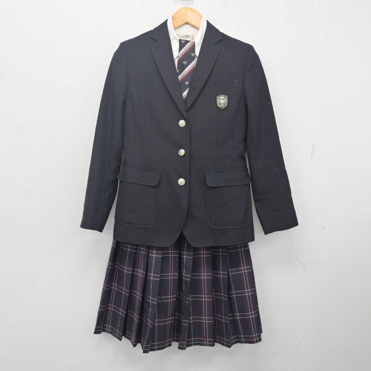 【中古】京都府 木津高等学校 女子制服 4点 (ブレザー・シャツ・スカート) sf079771