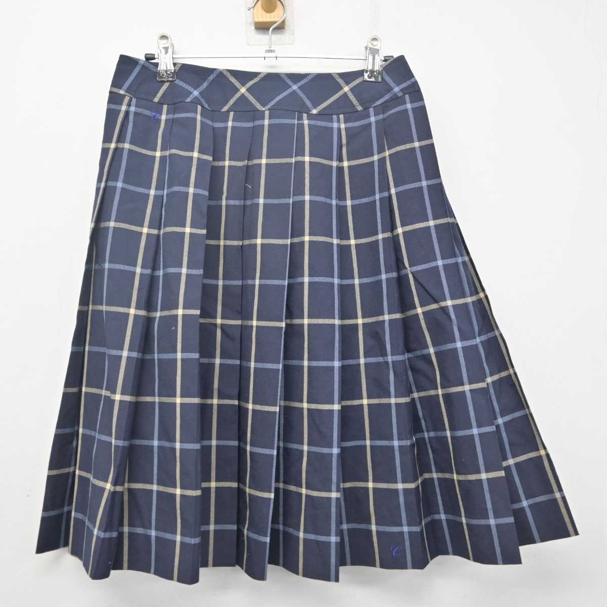 【中古】京都府 京都聖カタリナ高等学校 女子制服 2点 (ニットベスト・スカート) sf079807