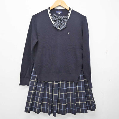 【中古】京都府 京都聖カタリナ高等学校 女子制服 3点 (ニット・スカート) sf079808