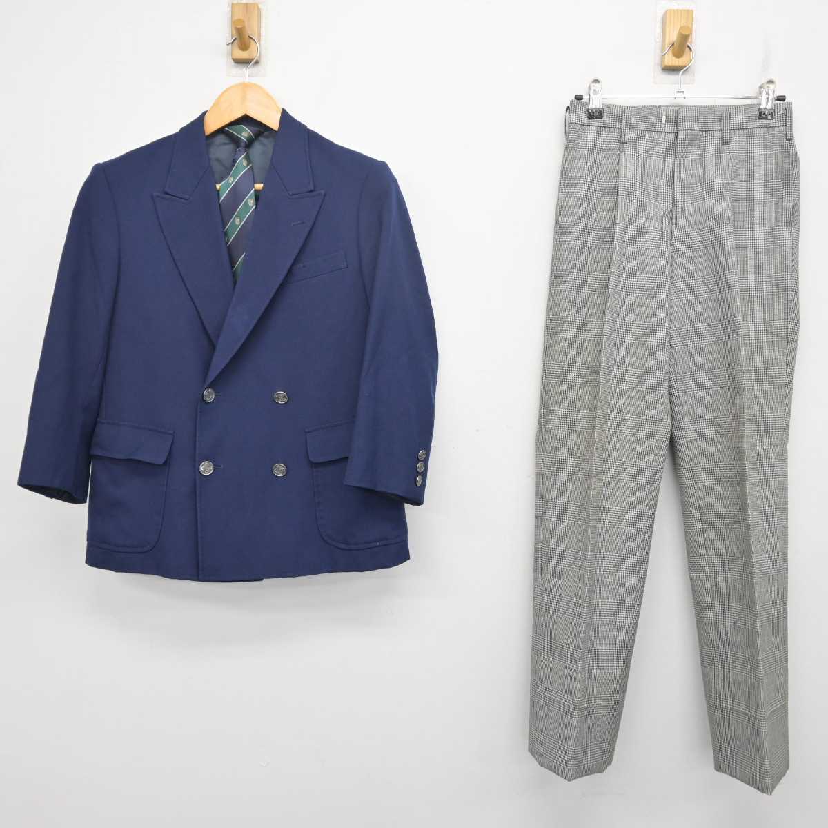 【中古】宮城県 八木山中学校 男子制服 3点 (ブレザー・ズボン) sf079836