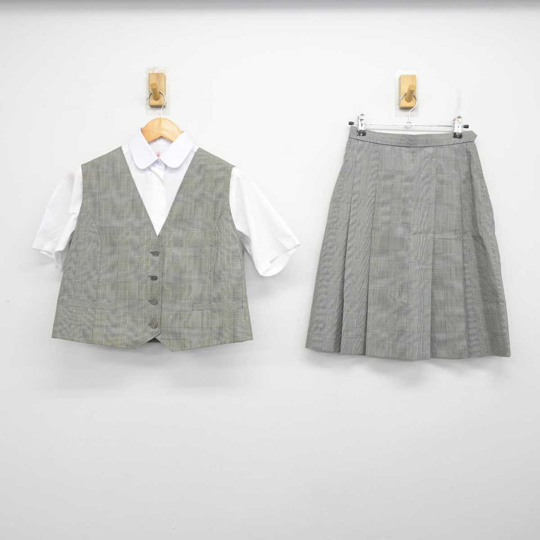 【中古】宮城県 八木山中学校 女子制服 3点 (ベスト・シャツ・スカート) sf079839