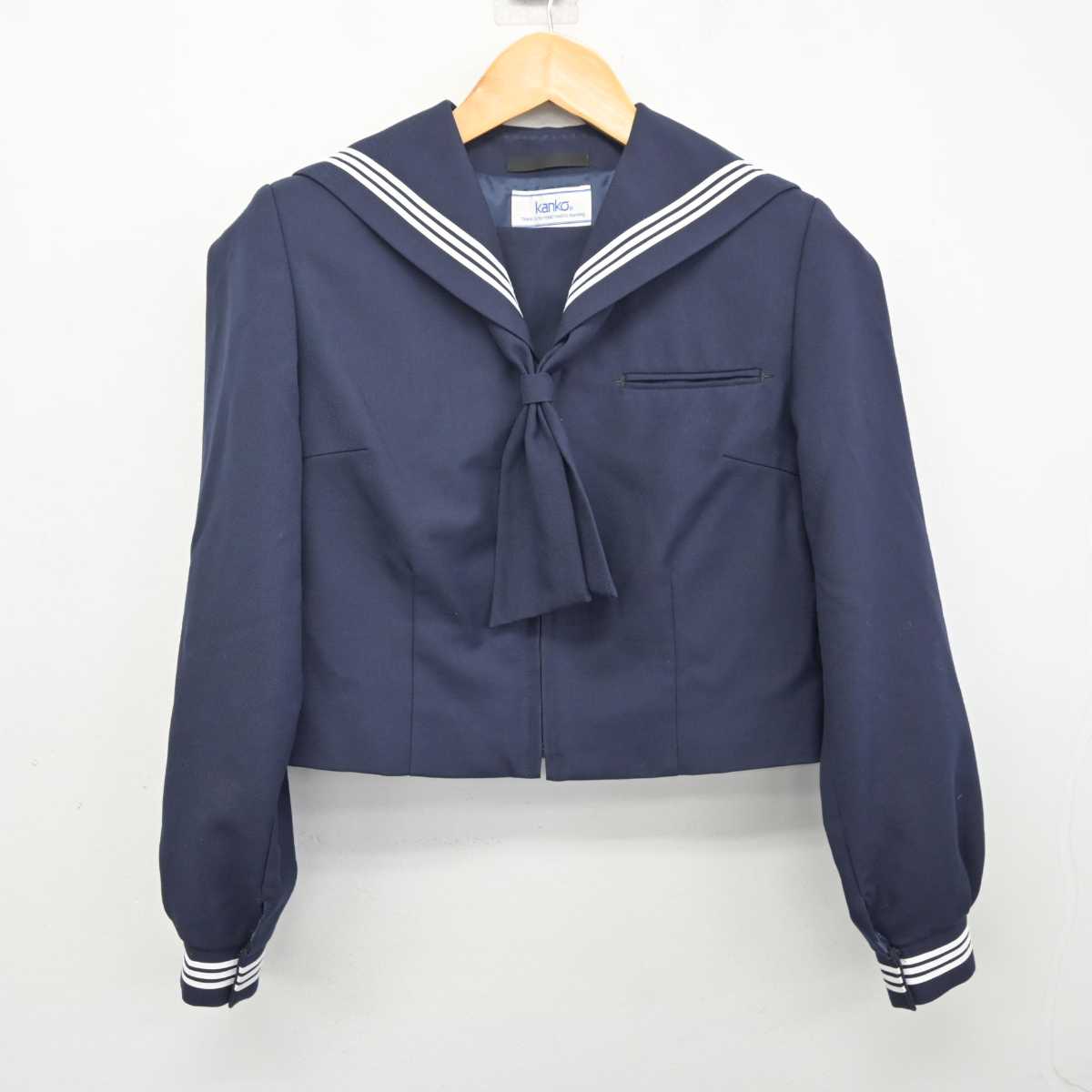 【中古】千葉県 金ケ作中学校 女子制服 2点 (セーラー服・スカート) sf079948