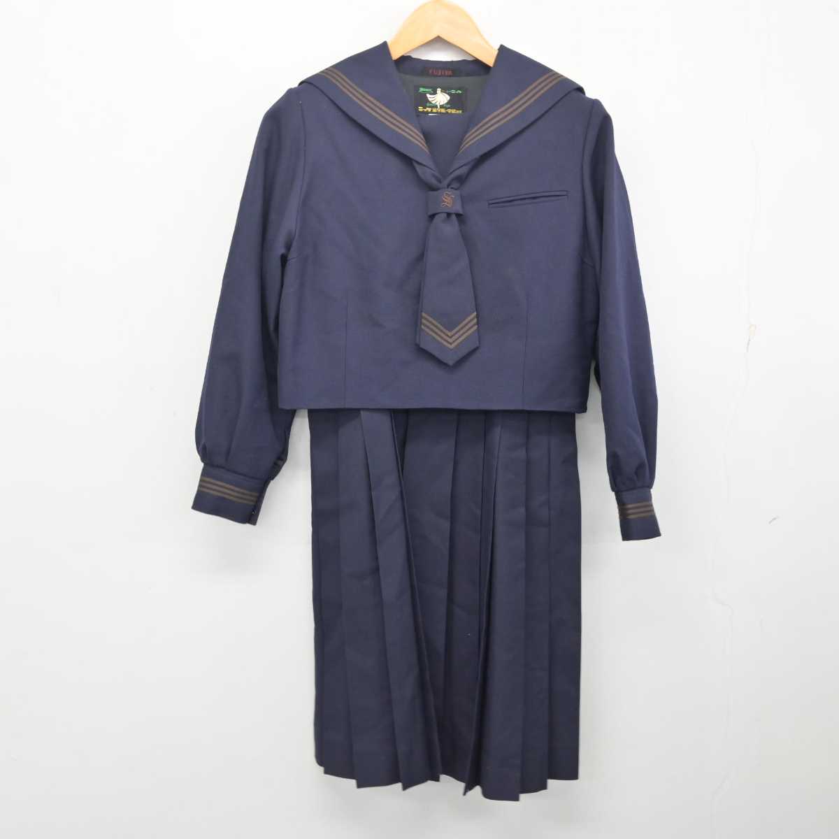 【中古】千葉県 南流山中学校 女子制服 3点 (セーラー服・ジャンパースカート) sf079986