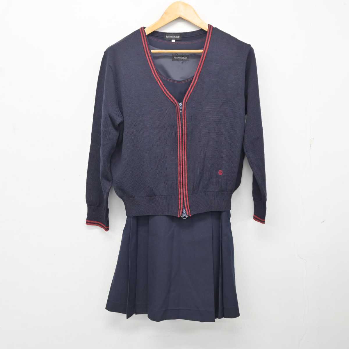 【中古】広島県 広島女学院中学校 女子制服 3点 (ブレザー・ニット・ジャンパースカート) sf080008