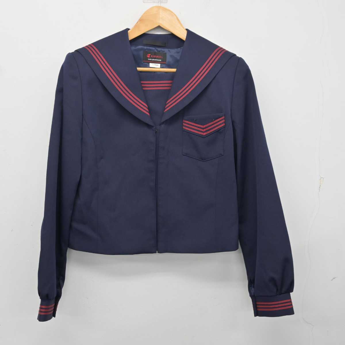 【中古】鹿児島県 加世田中学校 女子制服 2点 (セーラー服・ジャンパースカート) sf080026