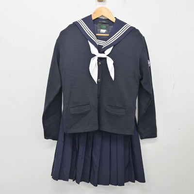 【中古】広島県 比治山女子高等学校 女子制服 4点 (セーラー服・ニット・スカート) sf080029