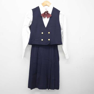 【中古】香川県 高松商業高等学校 女子制服 6点 (ブレザー・ベスト・シャツ・スカート) sf080069