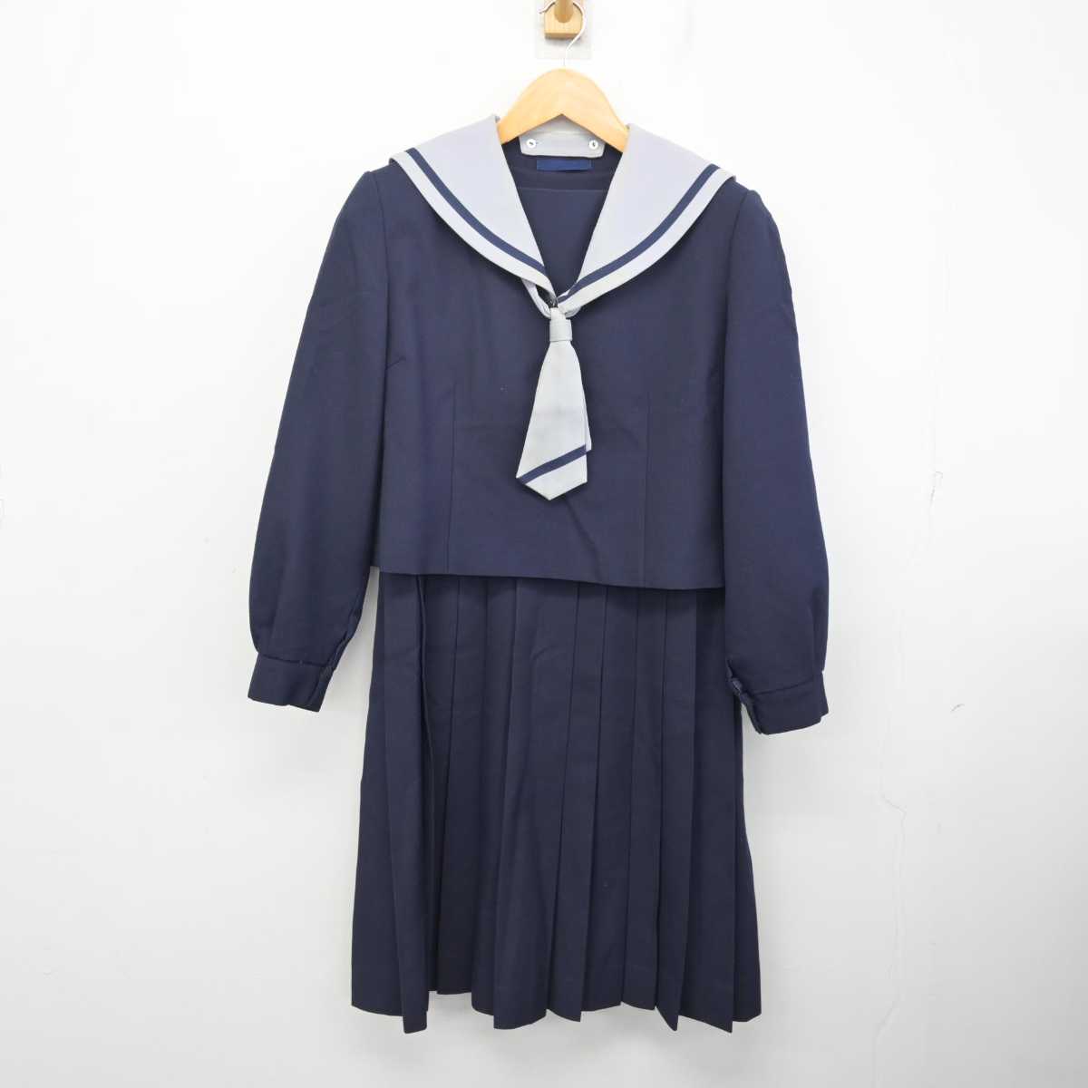 【中古】千葉県 富里北中学校 女子制服 3点 (セーラー服・ジャンパースカート) sf080099