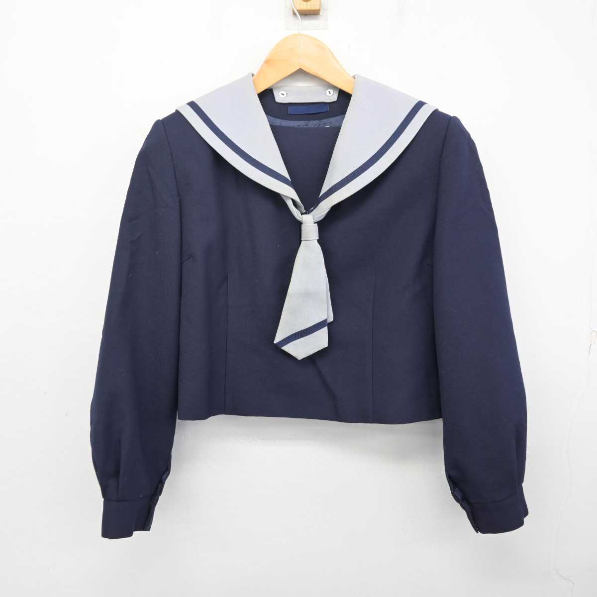 【中古】千葉県 富里北中学校 女子制服 3点 (セーラー服・ジャンパースカート) sf080099