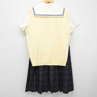 【中古】愛知県 桜花学園高等学校 女子制服 3点 (ニットベスト・セーラー服・スカート) sf080157