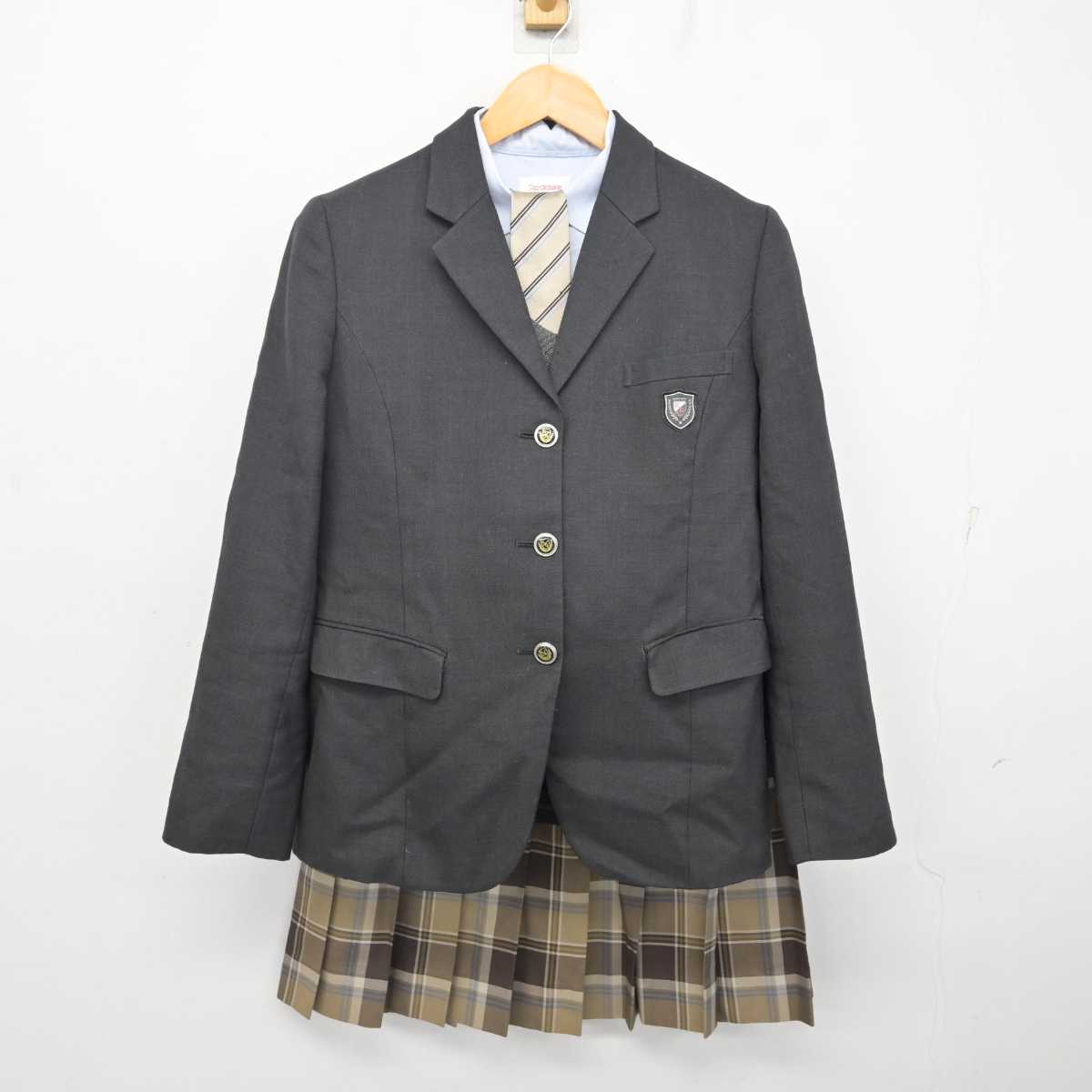 【中古】東京都 京華女子高等学校 女子制服 5点 (ブレザー・ニット・シャツ・スカート) sf080213