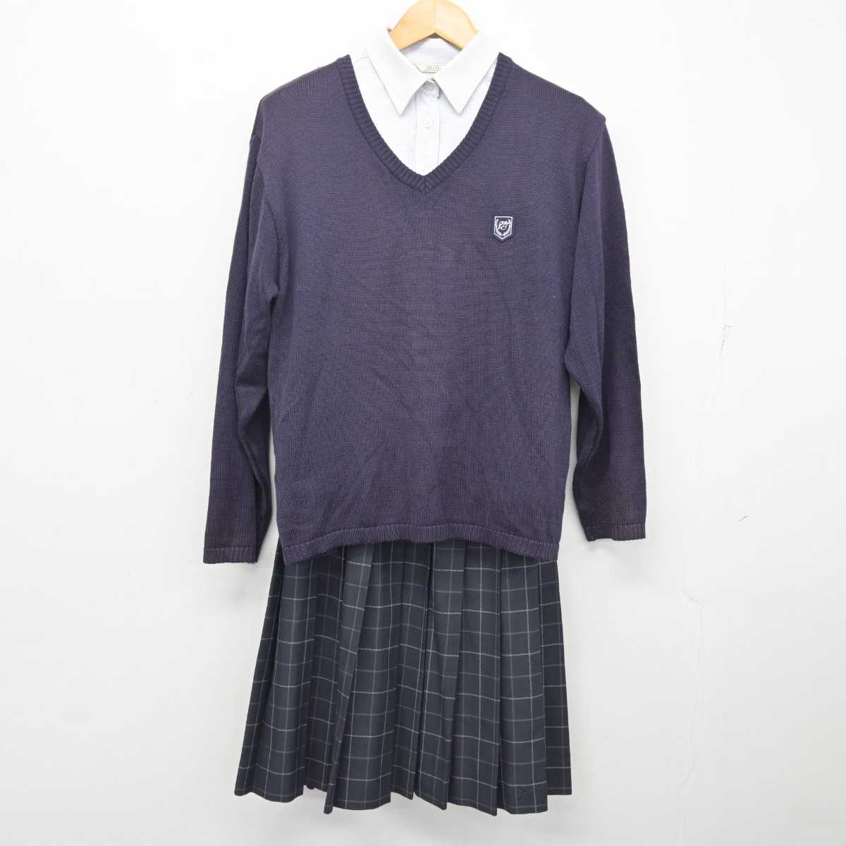 【中古】滋賀県 彦根翔陽高等学校 女子制服 4点 (ブレザー・ニット・シャツ・スカート) sf080217