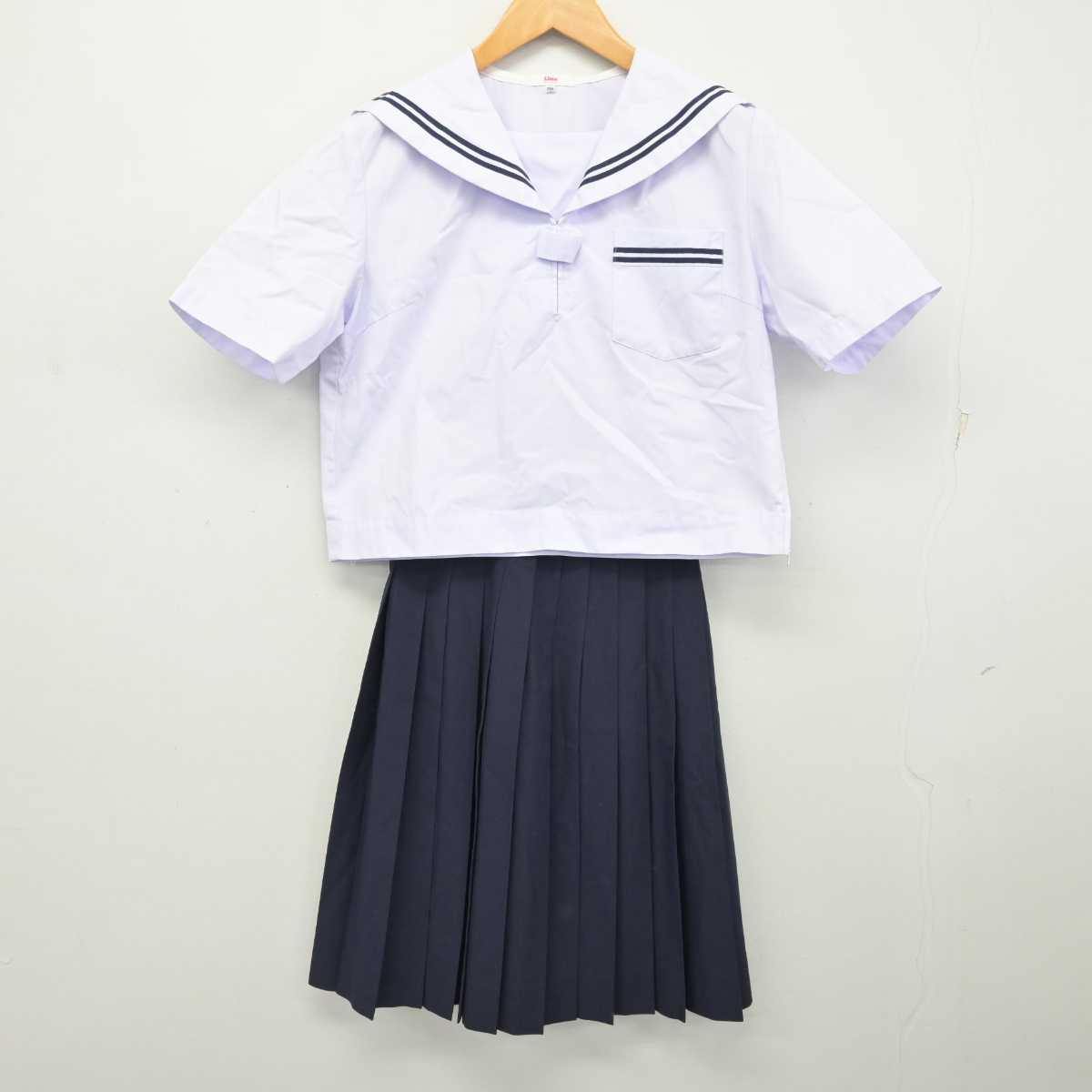 【中古】広島県 久保中学校 女子制服 3点 (セーラー服・スカート) sf080236