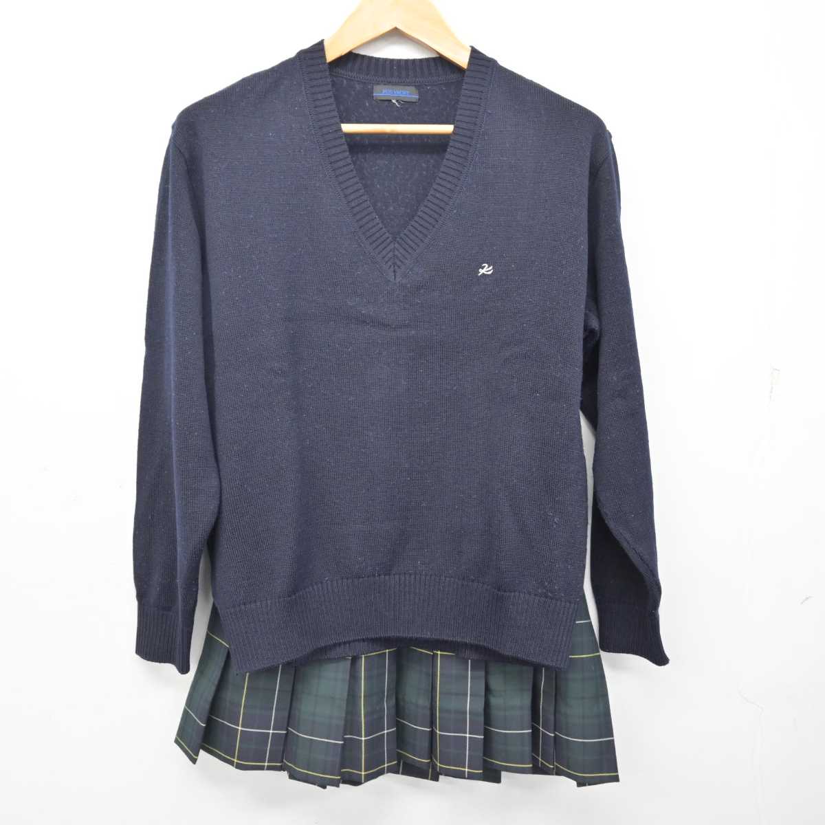 【中古】神奈川県 学校法人向上学園 向上高等学校 女子制服 3点 (ブレザー・ニット・スカート) sf080259