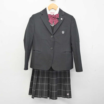 【中古】鹿児島県 明桜館高等学校 女子制服 7点 (ブレザー・ニット・シャツ・スカート) sf080305