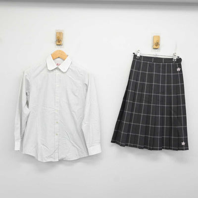 【中古】鹿児島県 明桜館高等学校 女子制服 7点 (ブレザー・ニット・シャツ・スカート) sf080305