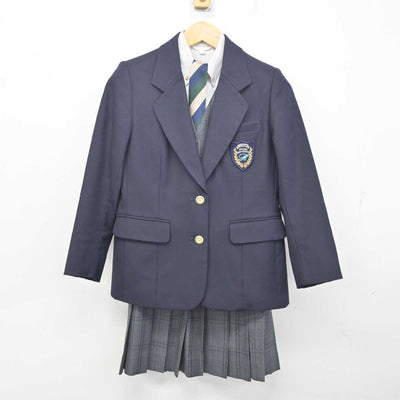 【中古】富山県 富山北部高等学校 女子制服 5点 (ブレザー・ベスト・シャツ・スカート) sf080311