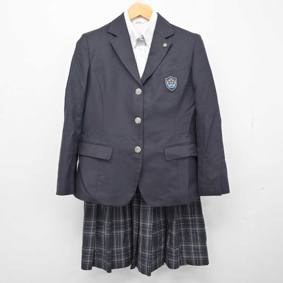 【中古】福岡県  星琳高等学校 女子制服 4点 (ブレザー・シャツ・スカート) sf080370