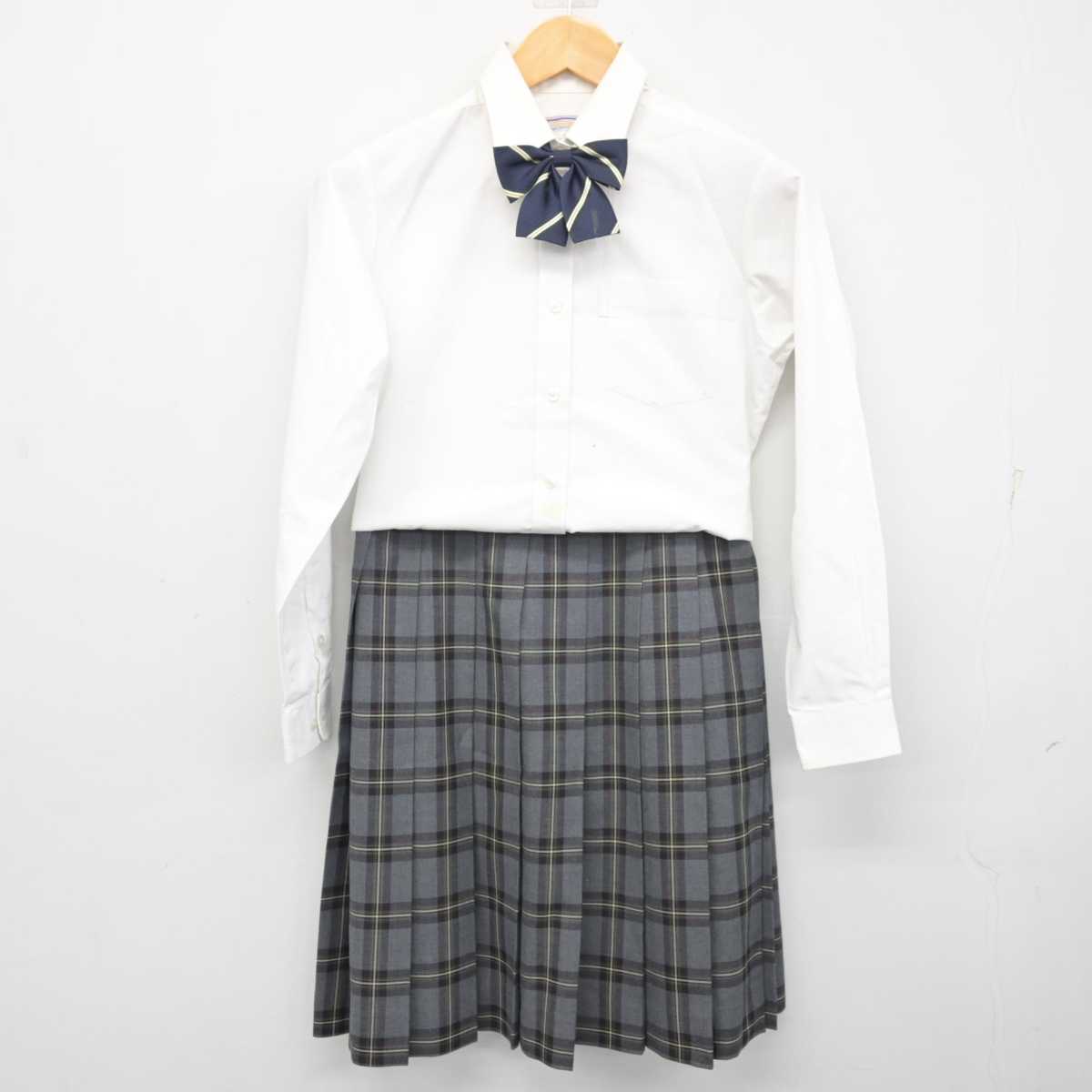 【中古】埼玉県 栄東中学・高等学校 女子制服 3点 (シャツ・スカート) sf080379