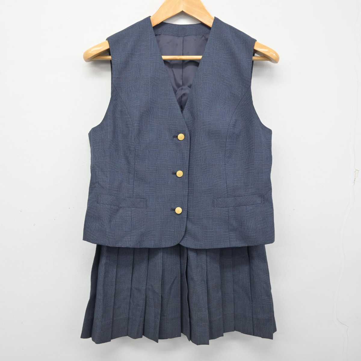 【中古】東京都 東高等学校 女子制服 2点 (ベスト・スカート) sf080388