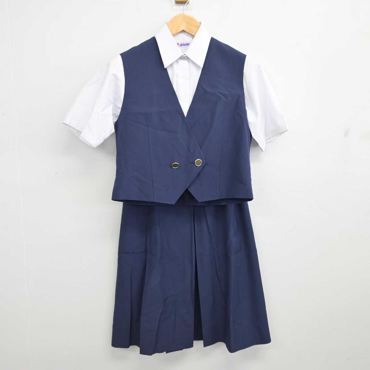 【中古】東京都 稲城第三中学校 女子制服 3点 (ベスト・シャツ・スカート) sf080482