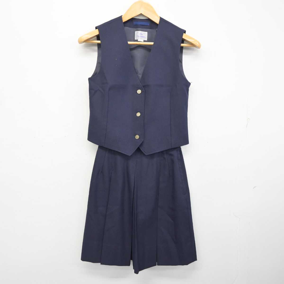 【中古】山口県 大島商船高等専門学校 女子制服 4点 (ブレザー・ベスト・スカート) sf080530