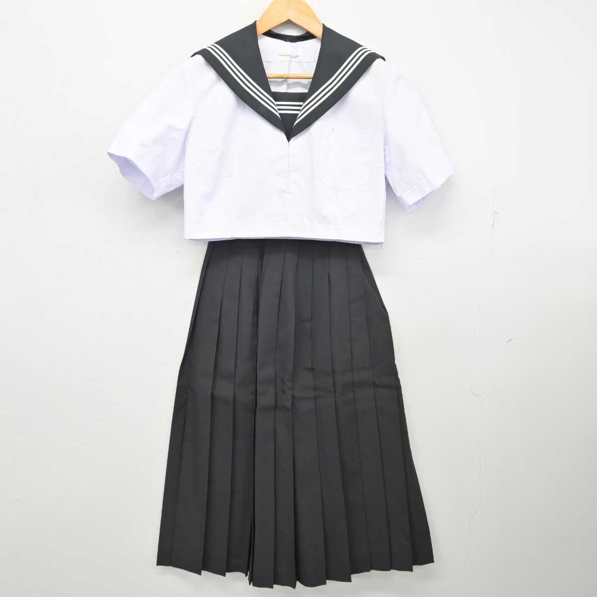 【中古】新潟県 加茂高等学校 女子制服 2点 (セーラー服・スカート) sf080554