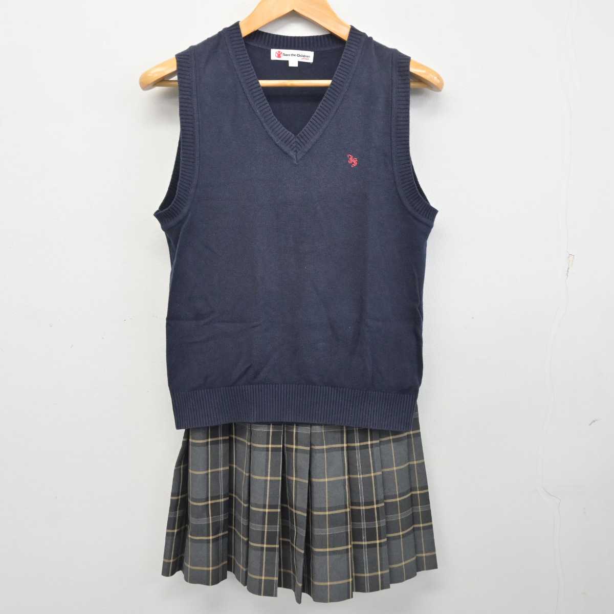 【中古】東京都 上水高等学校 女子制服 2点 (ニットベスト・スカート) sf080559