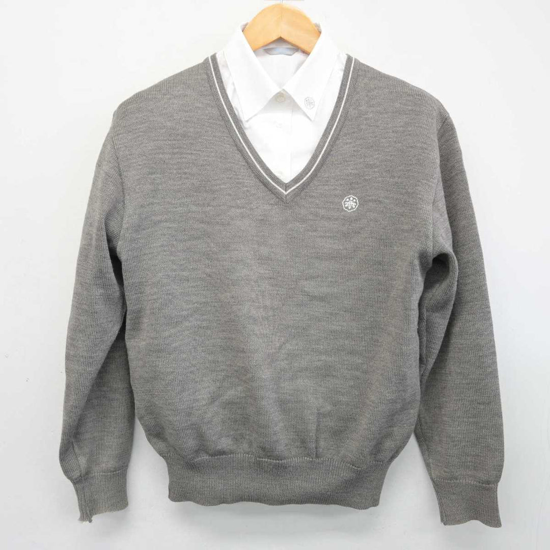 中古】宮城県 仙台三桜高等学校 女子制服 2点 (ニット・シャツ