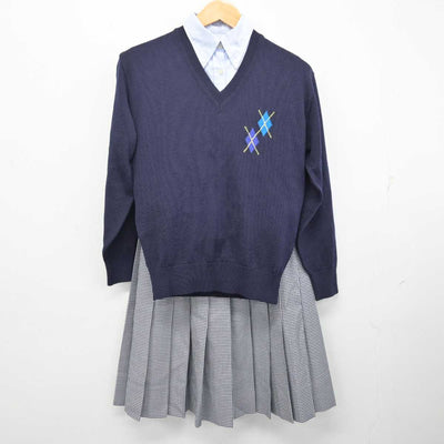 【中古】神奈川県 聖セシリア女子高等学校 女子制服 4点 (ニット・シャツ・スカート) sf080568