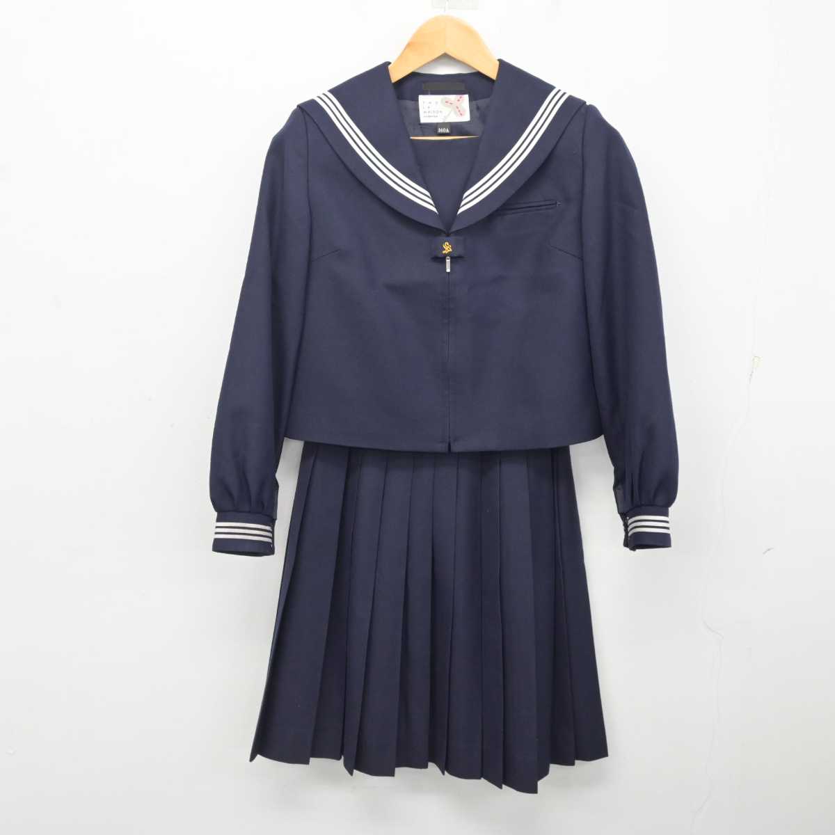 【中古】富山県 新庄中学校 女子制服 2点 (セーラー服・スカート) sf080838