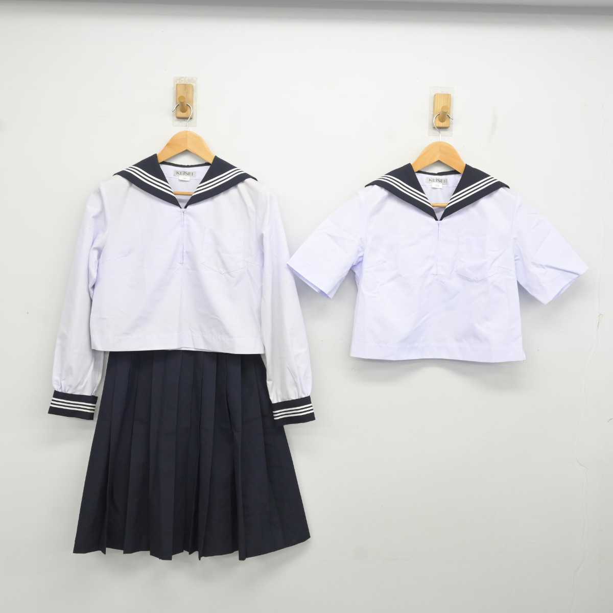 【中古】茨城県 日立第二高等学校 女子制服 3点 (セーラー服・スカート) sf080849