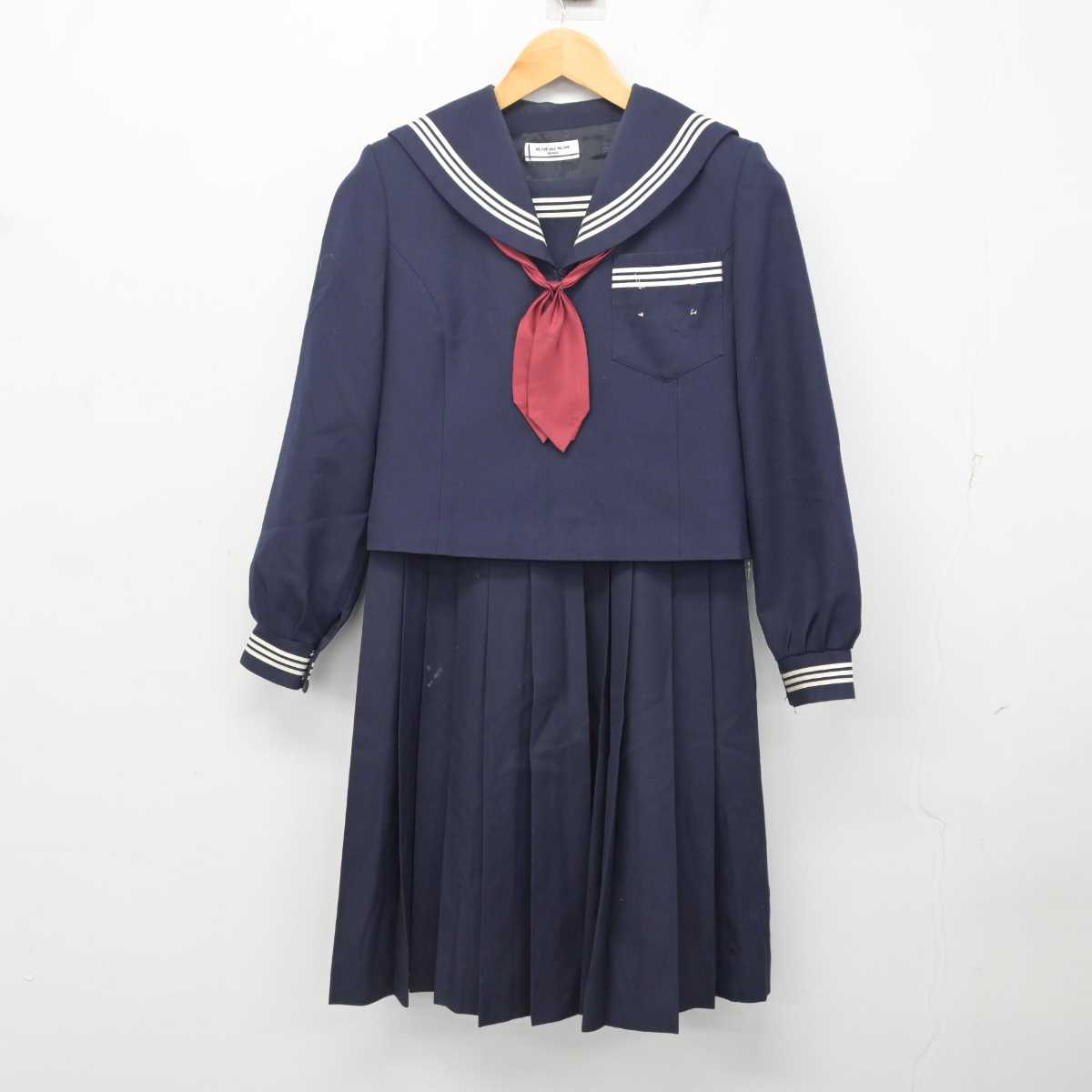 【中古】茨城県 那珂市立第一中学校 女子制服 3点 (セーラー服・ジャンパースカート) sf080858