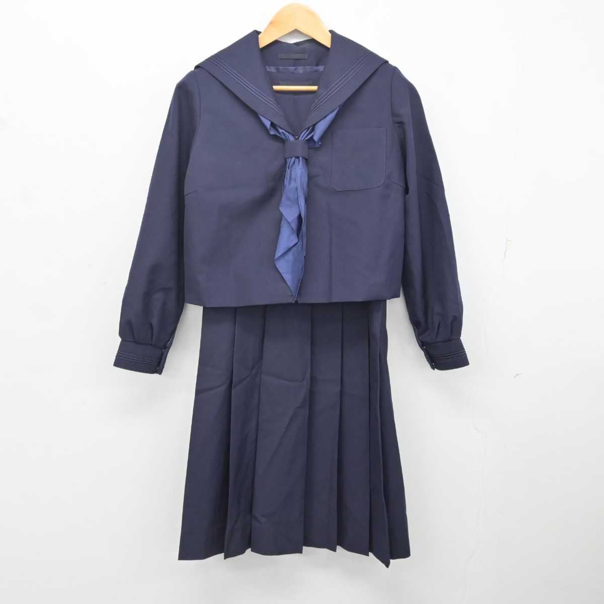 【中古】宮城県 若柳中学校 女子制服 4点 (セーラー服・ジャンパースカート) sf080860