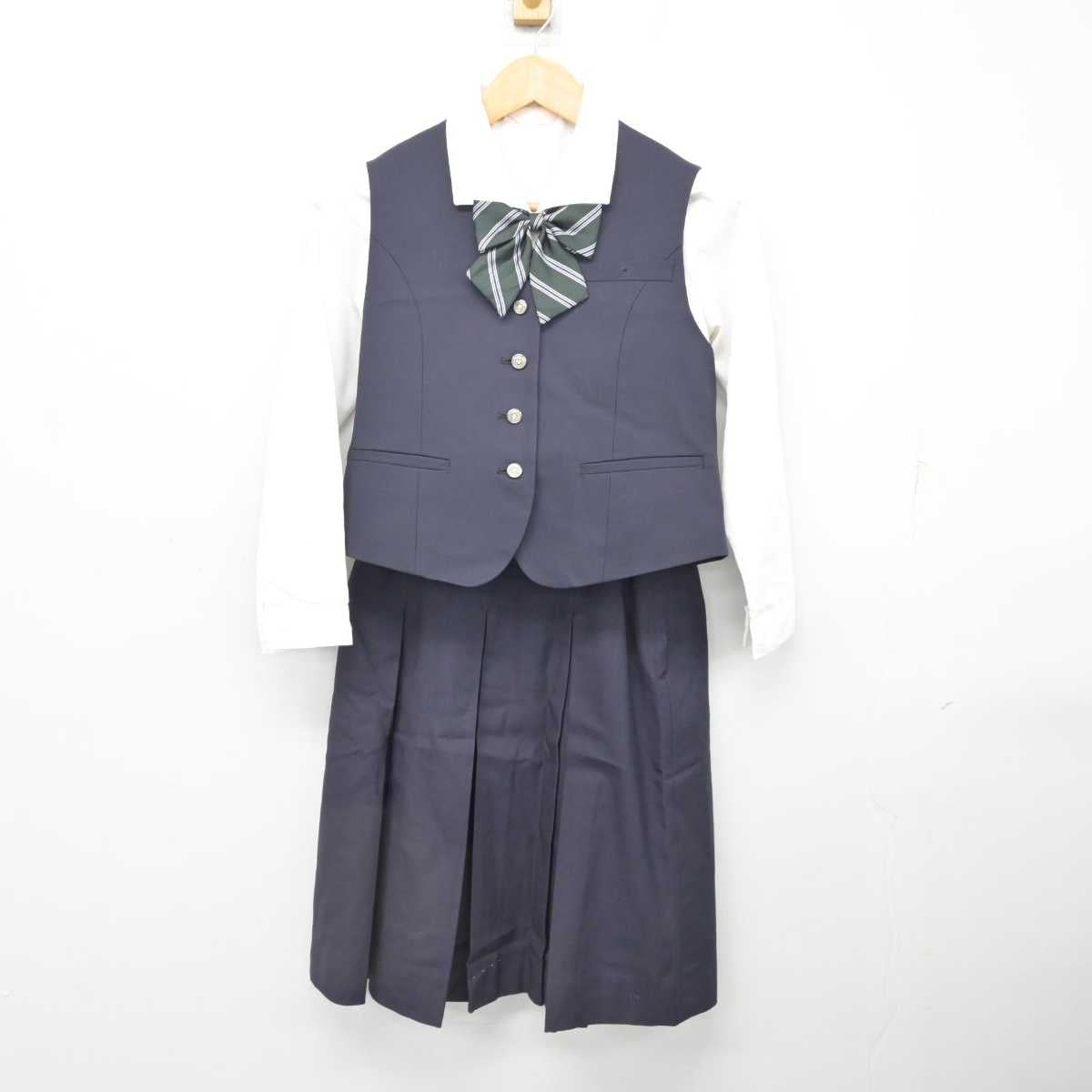 【中古】愛知県 五条高等学校 女子制服 5点 (ブレザー・ベスト・シャツ・スカート) sf080874