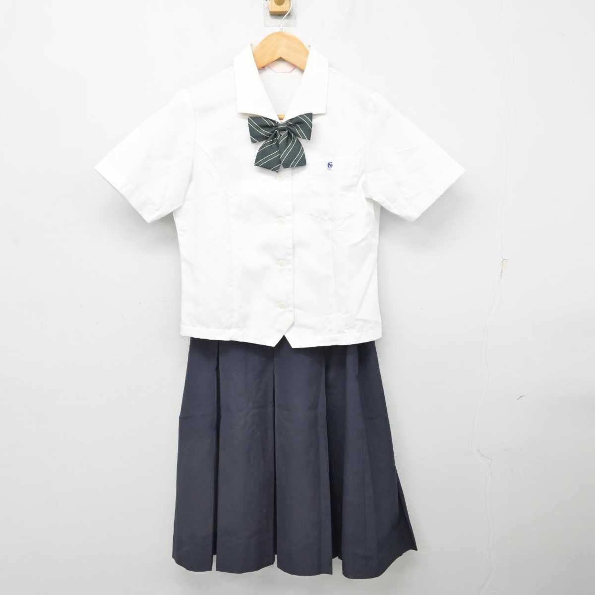 【中古】愛知県 五条高等学校 女子制服 4点 (ニット・シャツ・スカート) sf080875