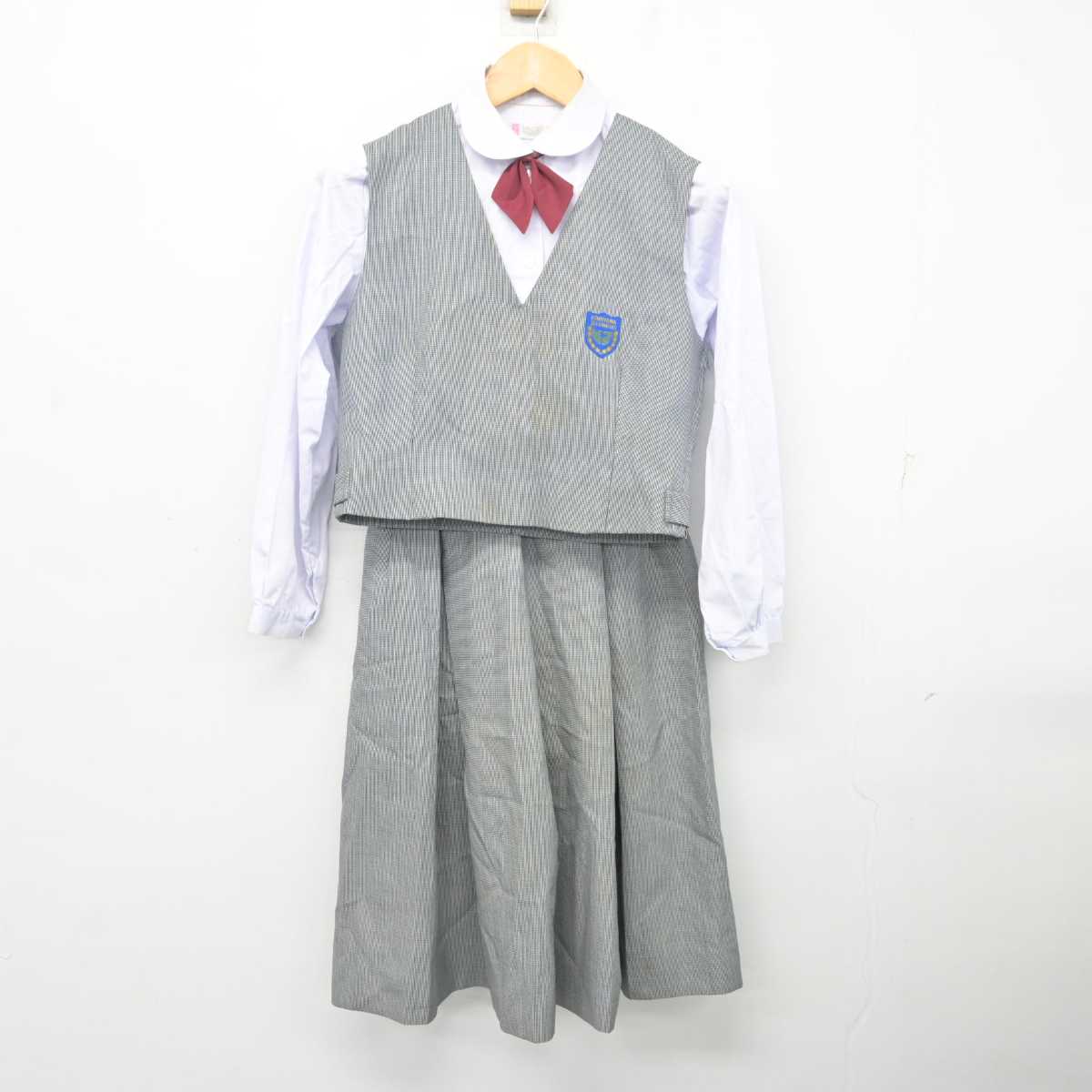 【中古】福島県 郡山第二中学校 女子制服 5点 (ブレザー・ベスト・シャツ・スカート) sf080876