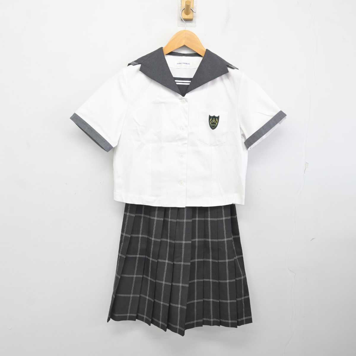 【中古】岡山県 山陽学園高等学校 女子制服 2点 (セーラー服・スカート) sf080946