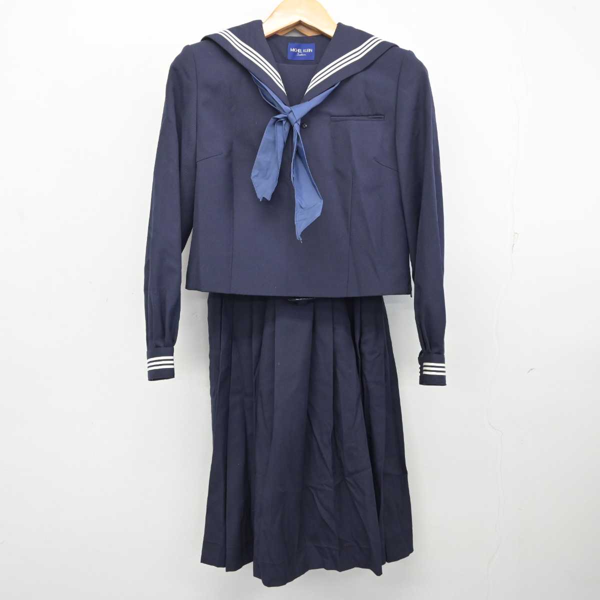 【中古】東京都 瑞江中学校 女子制服 3点 (セーラー服・ジャンパースカート) sf080956