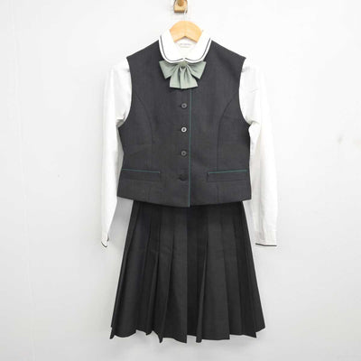 【中古】神奈川県 鎌倉女子大学高等部 女子制服 5点 (ブレザー・ベスト・シャツ・スカート) sf081053