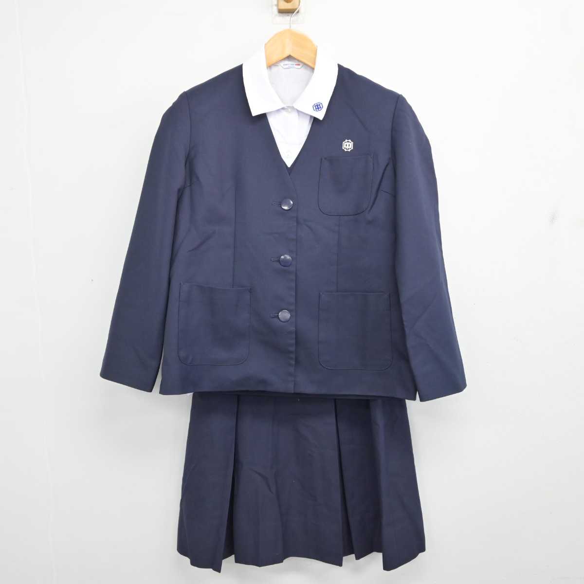 【中古】埼玉県 川角中学校 女子制服 4点 (ブレザー・ベスト・シャツ・スカート) sf081057