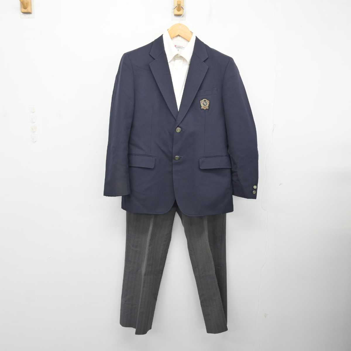 【中古】神奈川県 立花学園高等学校 男子制服 3点 (ブレザー・シャツ・ズボン) sf081070