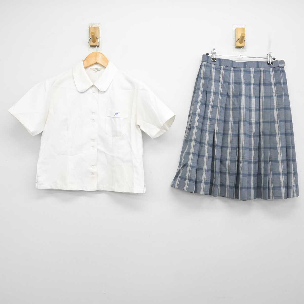 【中古】福島県 福島商業高等学校 女子制服 2点 (シャツ・スカート) sf081086