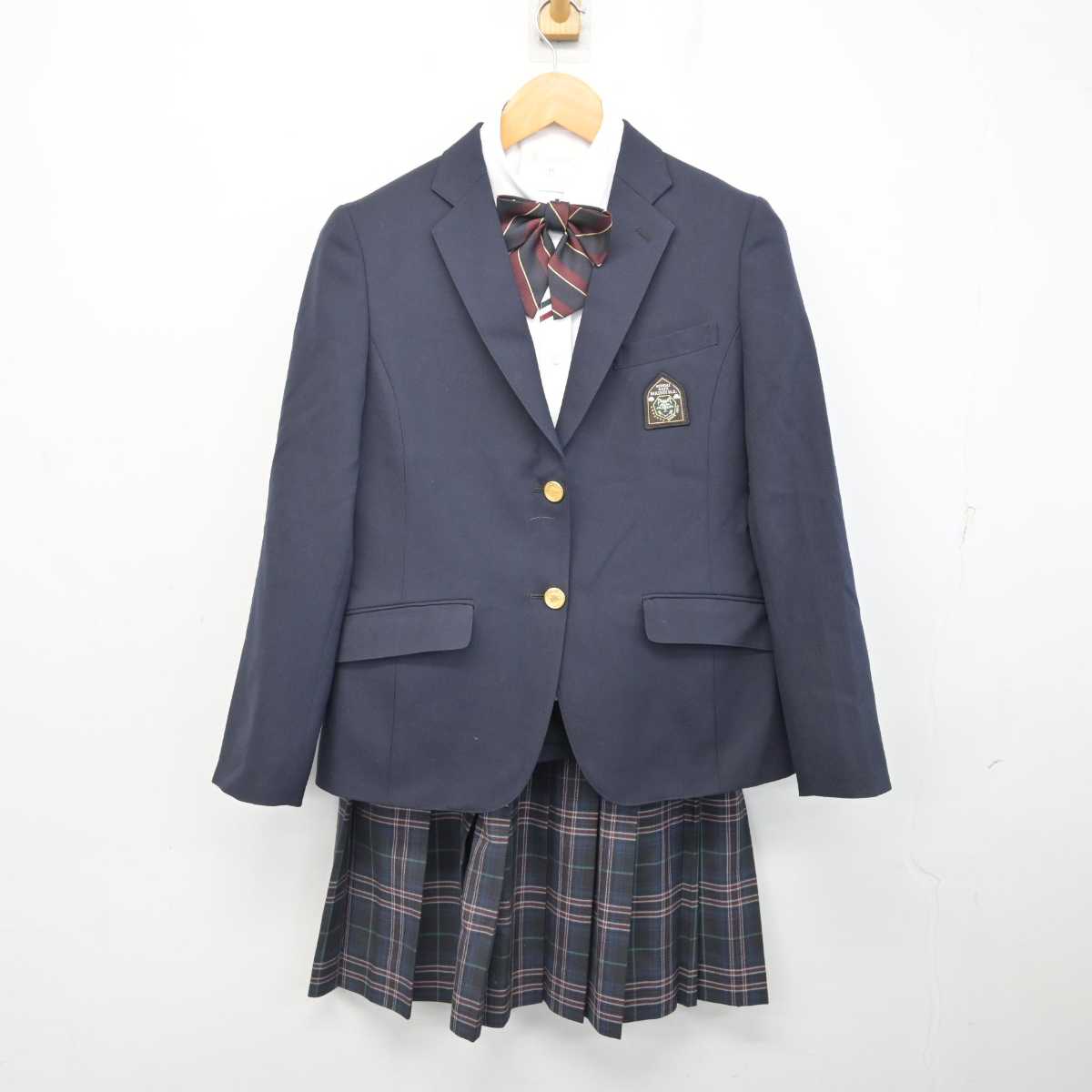 【中古】宮城県 仙台大学附属明成高等学校 女子制服 5点 (ブレザー・シャツ・スカート) sf081133