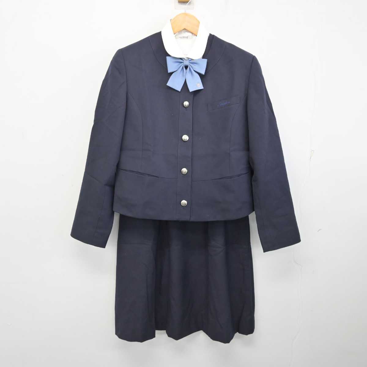 【中古】岡山県 岡山学芸館清秀中学校 女子制服 5点 (ブレザー・ベスト・シャツ・スカート) sf081144