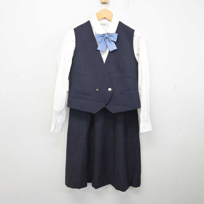 【中古】岡山県 岡山学芸館清秀中学校 女子制服 5点 (ブレザー・ベスト・シャツ・スカート) sf081144