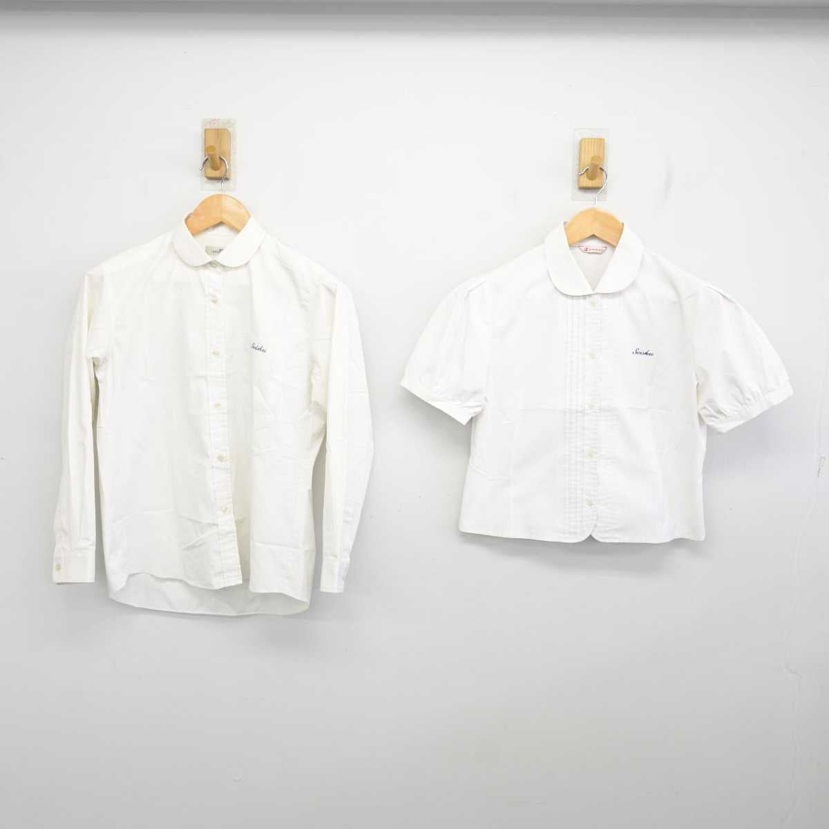 【中古】岡山県 岡山学芸館清秀中学校 女子制服 2点 (シャツ・シャツ) sf081151