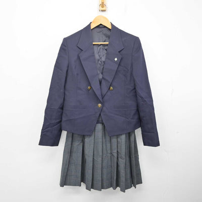 【中古】福島県 福島商業高等学校 女子制服 4点 (ブレザー・ニット・スカート) sf081160